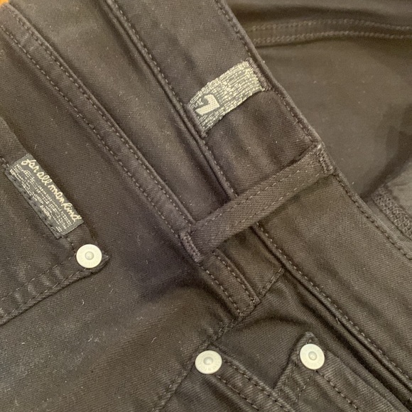 7 For All Mankind~Size 32 Black Denim Stretch Jeans ~ - Picture 7 of 12